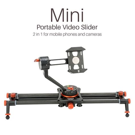 2 In1 Portable Video Track Rail Slider With 360 Phone Tripod Mount