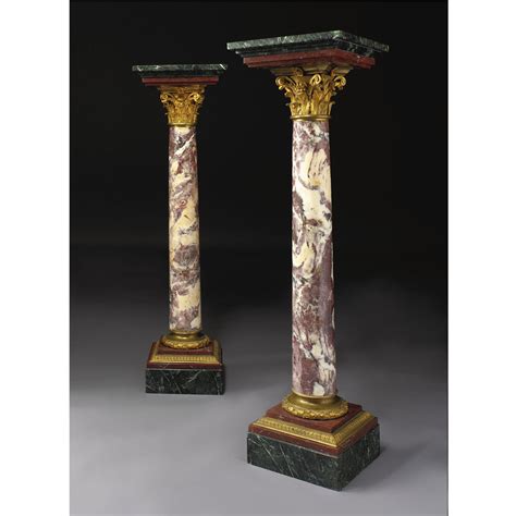 A Fine Pair Of Gilt Bronze Mounted BrÈche Violette And Varigated Marble