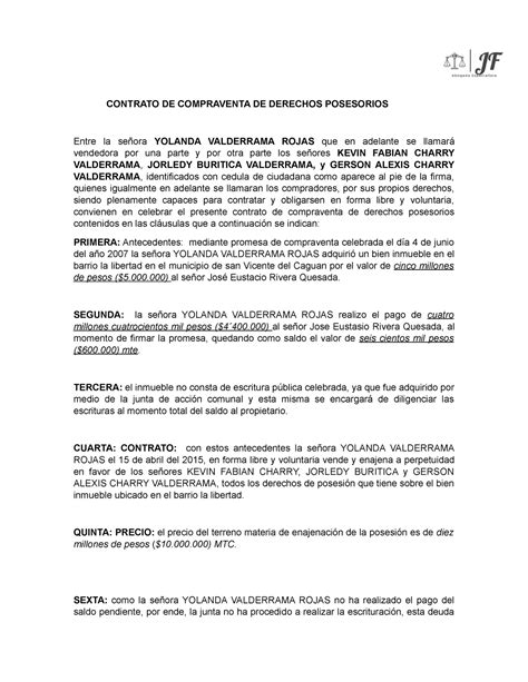 100 Contrato De Compraventa De Derechos Hereditarios Pdf Guatemala PDMREA