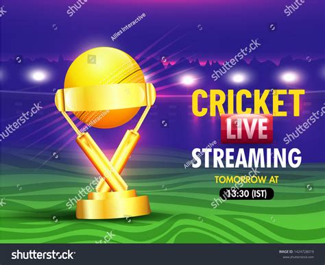 Cricket Live Streaming Match Poster Web Stock Vector Royalty Free