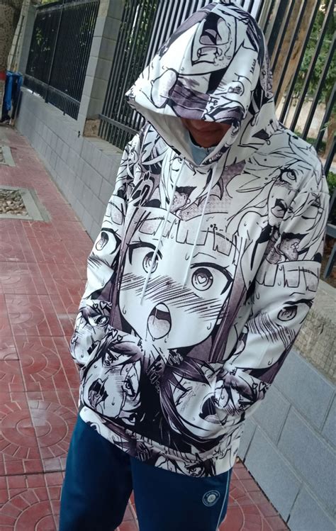 Anime Cartoon Ahegao Face Shy Girl 3d Printing Sweater Hoodie Unisex
