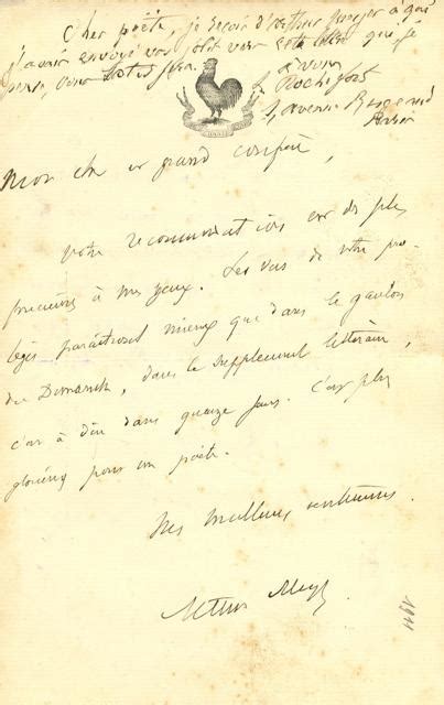 1844 1924 directeur du journal le gaulois l a s by meyer arthur manuscript paper