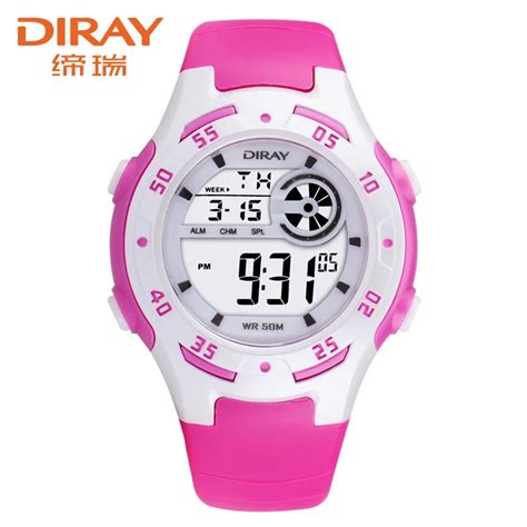 Diray Wrist Watch Children Waterproof Silicone Digital Watch Kids