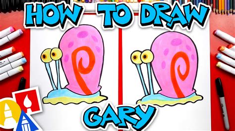 How To Draw Gary From Spongebob Squarepants Art For Kids