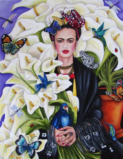 A Painting A Day Objets D Art Frida Kahlo Flowers Painting By K