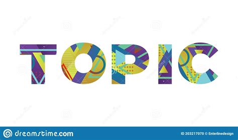 Topic Concept Retro Colorful Word Art Illustration Stock Vector
