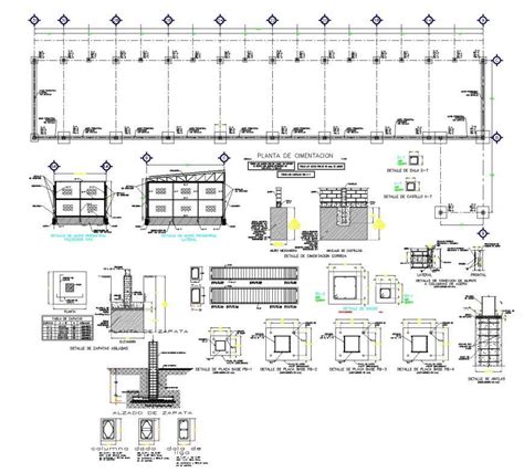 Foundation Commercial Center Section Plan Layout File Cadbull