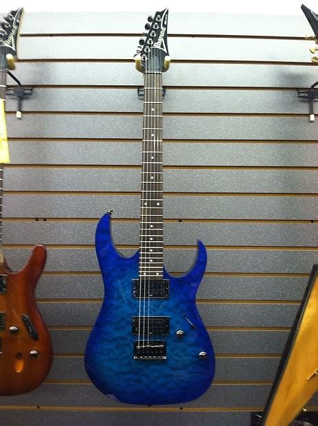 Ibanez Rg Electric Guitar Rg421qm Blue Reverb