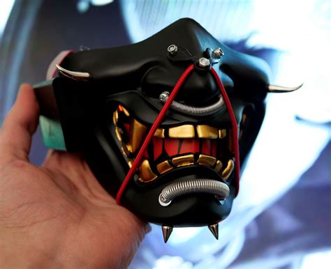Cyberpunk Samurai Mask V2 Colorful Sound Reactive Half Etsy