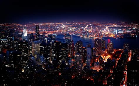 New York City Night View Hd Wallpaper Wallpaperforu