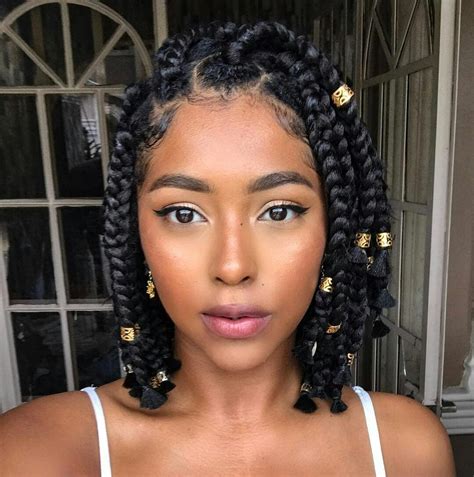 Get the full scoop on how to nail this look in our fishtail braid tutorial. Blog (With images) | Natural hair styles, Short box braids ...
