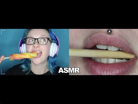 ASMR Popsicle Eating Lens Licking Various Mouth Sounds