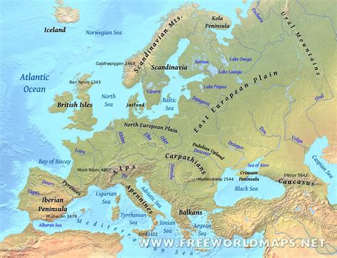 Europe Physical Map Europe Map Geography Map World Geography