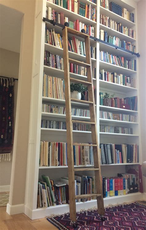Library Ladder And Hardware For 175 Bookshelves Built In Home