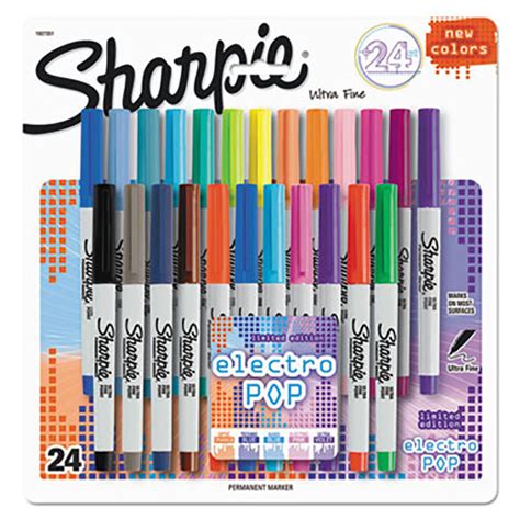 Of bright, vibrant colours so you can brighten up almost anything. Sharpie 1927351 Electro Pop Assorted Colors Ultra Fine ...