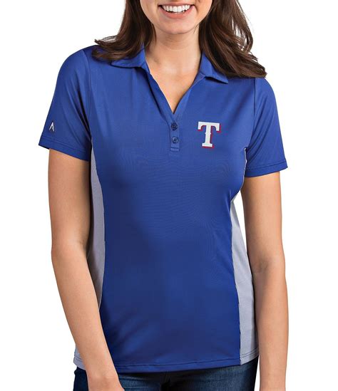 Antigua Womens Mlb Venture Short Sleeve Polo Shirt Texas Rangers