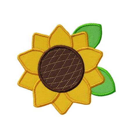Sunflower Applique Machine Embroidery Digital Design Fall Farm Etsy
