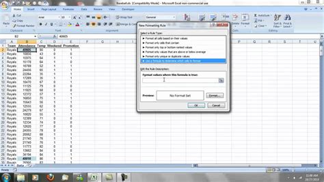 Conditional Formatting In Excel 2007 Youtube