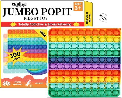 Jumbo Pop It Fidget Toy 100 Bubbles Push And India Ubuy