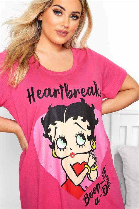 Pink Betty Boop Heartbreaker Slogan Nightdress Yours Clothing