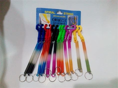 Jual Gantungan Kunci Model Tali Spiral Karet Per Elastis Kecil Keychain