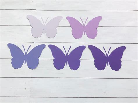 Purple Paper Butterfly Cutouts Purple Butterflies Cutouts Etsy