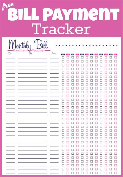 Free Printable Bill Tracker Understand How Much Youre Payingprintable