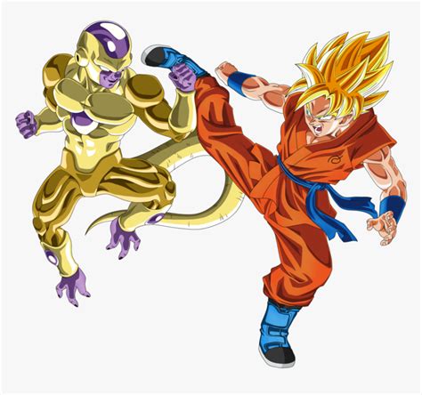 Goku Super Saiyan Vs Golden Frieza Hd Png Download Transparent Png