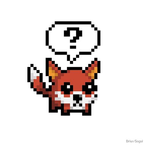 Cute Fox Pixel Art By Brian Gogol Redbubble