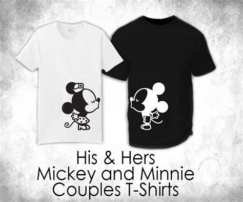 His And Hers Tshirts Mickey And Minnie Kissing By Kirbygraphix Matching