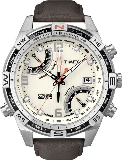 Timex Men S T49866 Intelligent Quartz Fly Back Chrono Compass Brown