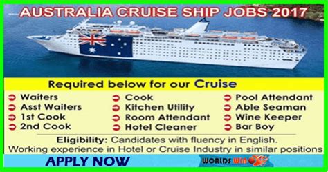 Cruise Ship Jobs in Australia - Apply Now - worldswin - jobs apply and ...