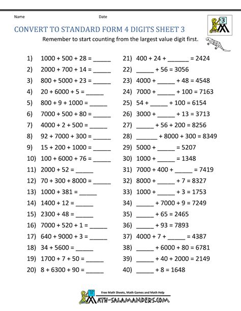 Place Value Worksheets Grade 3 Free Printable