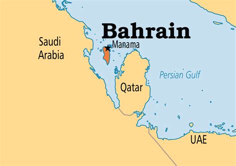 Bahrain Map And Surrounding Countries