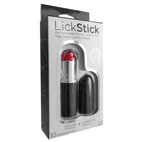 lick stick 2 in 1 lipstick bullet vibrator w licking tongue sexyland