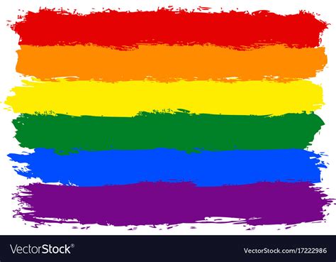 Brush Stroke Rainbow Flag Lgbt Movement Royalty Free Vector