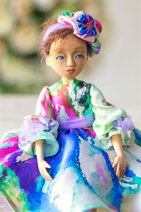 Art Wooden Doll In Silk Dress Realistic Dolls Artist Movable Doll Interior Doll Collection