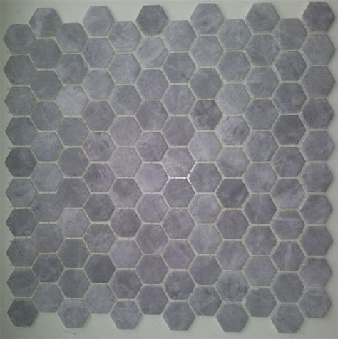 Hexagon Matte Zilvergrijze Marmerlook Mozaïek 27 X 3 Cm Op Matje Per