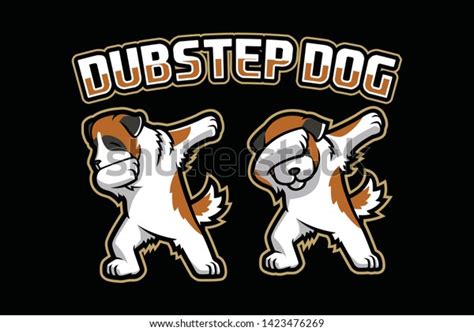 Dubstep Dog Mascot Logo Design Isolated Vector De Stock Libre De
