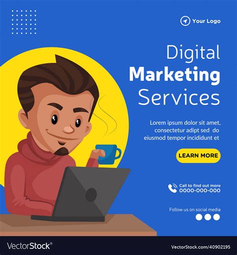 Banner Design Of Digital Marketing Royalty Free Vector Image