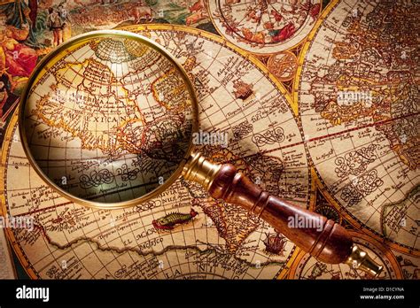 World Map With Magnifying Glass Stock Vector Illustra