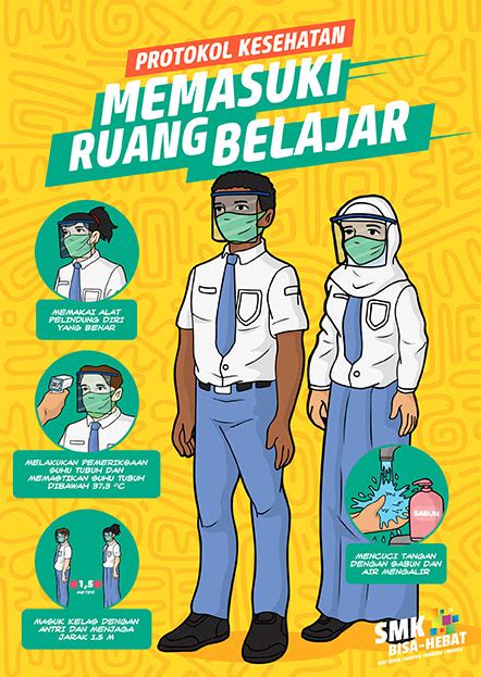 Free Desain Poster Banner Protokol Kesehatan Di Sekolah Untuk Smk