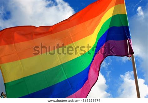Rainbow Flag Lgbt Movement On Sky Stock Photo Edit Now 563925979