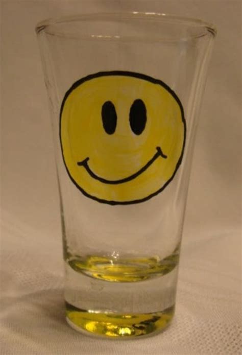 Shot Glass Hand Painted Vintage Smiley Face