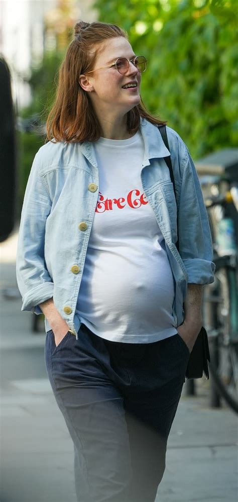 Pregnant Rose Leslie Showcases Her Growing Bump In A White T Shirt While Enjoying A Stroll
