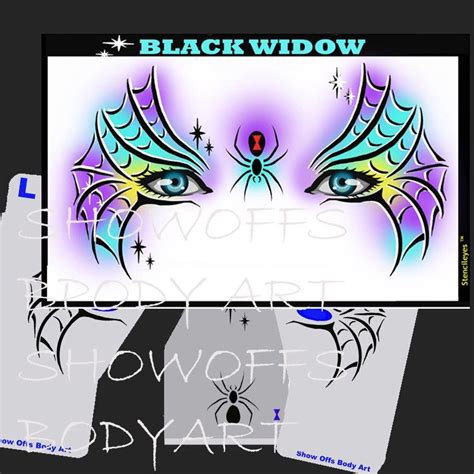 Black Widow Face Painting Stencils Eye Face Painting Face Painting