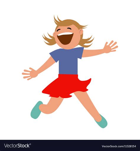 Set Of Kids Jumping With Joy Royalty Free Vector Image