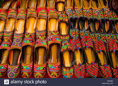 Traditional Leather Shoes Jodhpur Rajasthan India Asia Stock Photo