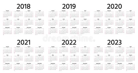 2018 2019 Kalender 2020 Också Vektor För Coreldrawillustration Mallår