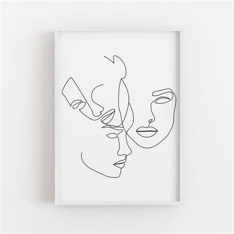 Minimalist Line Art Face With Flowers An Updated Version Of A Tattoo